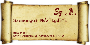 Szemenyei Mátyás névjegykártya
