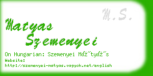 matyas szemenyei business card